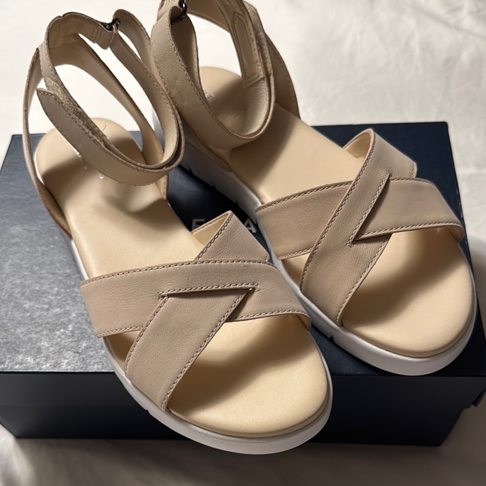 Cole Haan Zerogrand Sandals in Brazil Sand and Optic NWT (box included)